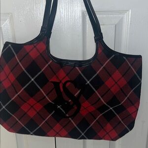 Victoria's Secret Plaid Tote in Red and Black
